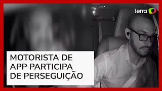 Motorista de app dá 'carona' a policial em perseguição, e vídeo viraliza na web