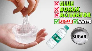 WATER AND SUGAR SLIME/HOW TO MAKE WATER AND SUGAR SLIME WITHOUT GLUE BORAX/SLIME MAKING AT HOME EASY