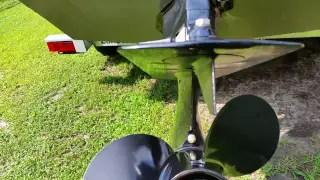 Adjusting the trim tab fin on a 50 horse Mercury Tiller Drive