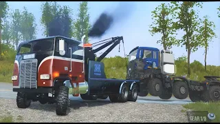 Spintires MudRunner  -FREIGHTLINER FLA 9664 Offroad Truck Towing - MAN TGS 41.480 8x8