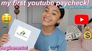 My First YouTube PAYCHECK! How to get monetized in 2023 + how much I made♡