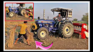 आज चला के देखा Super Seeder🌾8 feet भी 9 फीट चौड़ा निकला😲। Farmtrac 60 🚜 vs Landforce Super Seeder