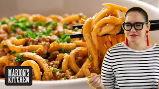 15 minute Pork & Sesame Udon Noodles - Marion's Kitchen