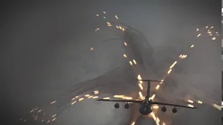 Boeing C-17 dumping mass of flares