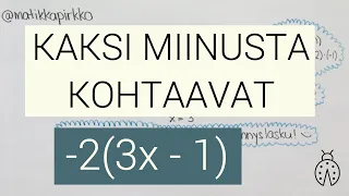 Matematiikka & sulkeet: Yhtälössä on miinus ennen sulkeita ja niiden sisällä! 🤓 // Matikkapirkko