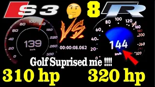 2021 New Vw Golf 8 R 320 hp vs Audi S3 2020 310 hp Acceleration DRAG RACE 0-200| 100-200 km /h