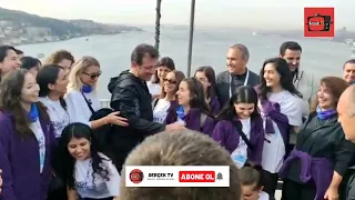 İstanbul Maratonu'nda Ekrem İmamoğlu ve eşi Dilek İmamoğlu'na yoğun ilgi