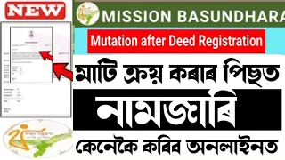 How to mutation after deed registration rural & urban apply Assam 2024 new process | মাটিৰ নামজাৰী