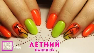 BRIGHT manual nail design 🌴 NEON manicure (English SUBTITLES)