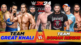 WWE 2K24 Team Great Khali Vs Team Roman Reigns Gameplay