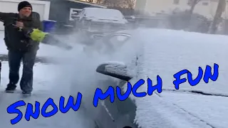 Best way to clean snow off your car Ryobi leaf blower