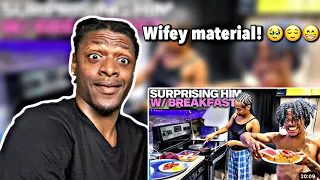 NIA SURPRISE CHRIS WITH BREAKFAST FOR THE 1ST TIME REACTION