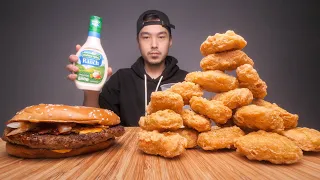 First Time Trying Chicken Nuggets and Ranch + Bonus/Bogus Burger