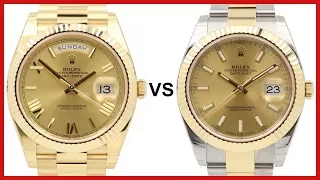 ▶ Rolex Day-Date 40 yellow Gold vs Datejust 41 two-tone Rolesor COMPARISON