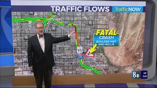 Fatal crash causing traffic delays at Boulder Hwy. and Nellis Blvd.