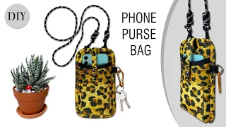DIY Phone Bag | How to sew Slim Phone Crossbody Bag | mini crossbody phone bags | #Deemarcysewing