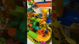 Satisfying Building Blocks Marble Run ASMR big giraffe and big elephant block coaster hort video