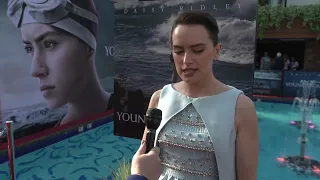 Young Woman And The Sea: Daisy Ridley Red Carpet interview | ScreenSlam