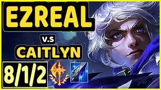 UZI (EZREAL) vs CAITLYN - 8/1/2 KDA BOTTOM ADC GAMEPLAY - KR Ranked GRANDMASTER