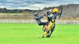 Snowmobile Grass WHEELIES!