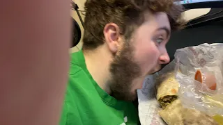 Eating a Roberto’s carne asada burrito on live