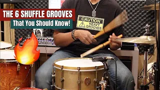 The 6 Shuffle Grooves That You Should Know! 🤓🥁*Practice Aid Video*