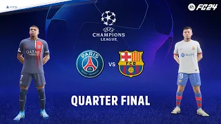 EAFC 24 - PSG Vs Barcelona | Quarter Final UEFA Champions League 2024 | Full Match 4K