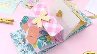 Tiny Mini Album Tutorial for Small Trinkets & Easy Snail Mail 🐌 6x6 Papers