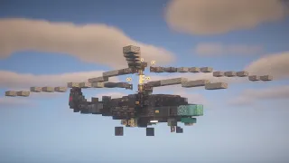 Minecraft: How to build an Attack Helicopter in Minecraft (Ka-52) Minecraft Helicopter Tutorial