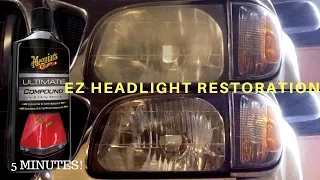 Headlight restoration DIY in 5 minutes | Meguiars Ultimate Compound