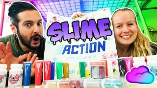 ACTION SLIME CHALLENGE Kathi & Kaan machen Schleim selber mit Action Zutaten & Kleber! Geht das gut?