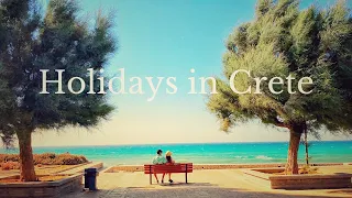 Holidays in Greece: summer vibe in the city of Heraklion in Crete/ walking tour ASMR