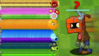 PvZ 2 Challenge - Team Plants Max Level Vs 10 Brickhead Zombies Level 15