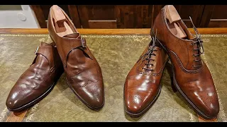 He couldn’t believe his eyes when he saw what I did to his shoes. Two big shoe restorations.