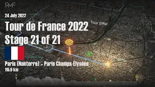 Tour de France 2022 - Stage 21 (Nanterre - Paris Champs-Élysées) - Route, profile, animation
