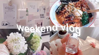 weekend vlog 🍜🌸 decorating my room, miniso haul and asian food