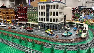 LEGO City And Train Layout By RVALUG - BrickFair VA 2023