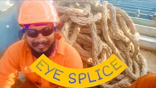 How to make an eye splice // Mooring rope 8 strand eye splice  #ship #marchantnavy #onboard #ocean