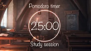 2-H Pomodoro Timer 25/5 | Study at Hogwarts| Harry Potter-inspired ambience & books and writing
