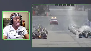 ksi reacting to Lewis Hamilton's lock up in Azerbaijan grand prix.#f1