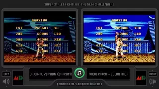 Super Street Fighter II (Sega Genesis vs Sega Genesis - Original vs Hack) Side by Side Comparison