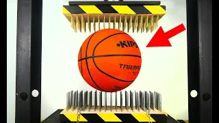 BASKETBALL BETWEEN NAIL BEDS (HYDRAULIC PRESS EXPERIMENT)