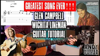 Glen Campbell - Wichita Lineman Guitar Tutorial (Greatest Song Ever!)