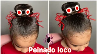 PEINADO PEINADO LOCO PARA NIÑAS PARA ESTE DÍA DEL NIÑO🕷️🕸️