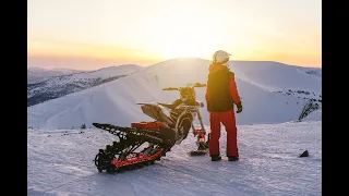 Snowbike for girl, my first real riding Priiskovoe Russia