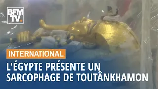 L'Égypte présente le sarcopghage du pharaon Toutânkhamon