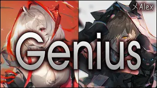 ◤Nightcore◢ ↬ Genius [Switching Vocals] Lyrics