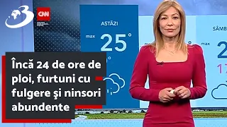 Încă 24 de ore de ploi, furtuni cu fulgere şi ninsori abundente