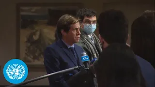 France on Ukraine - Security Council Media Stakeout | United Nations (23 Feb 2022)