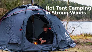 Hot tent camping in strong winds, Lightweight Wood Stove, Wild Camping, Outdoorsman, Hot tent stove